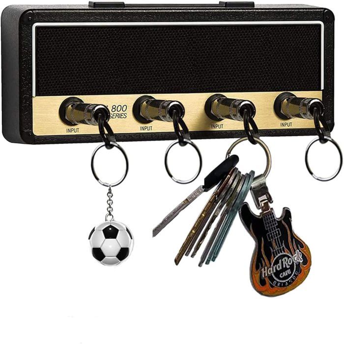Lot De 4 Porte-clés Muraux Guitare Marshall JCM800 – Accroche-clés En Alliage, Design Prise Jack, Cadeau Musicien