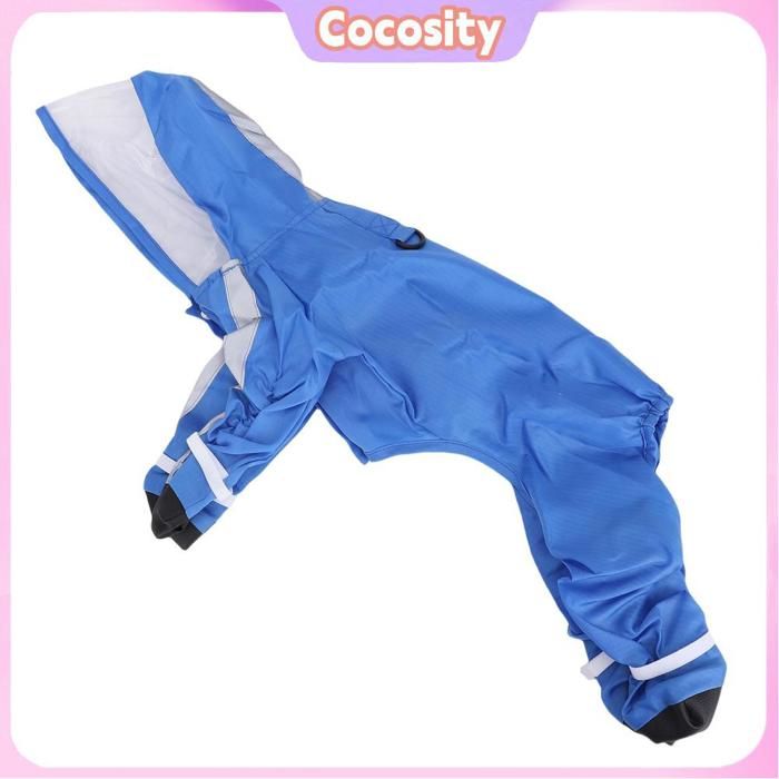 Comparer les prix de Cocosity Imperméable Complet pour Chien à Capuche - Veste de Pluie Élégante 4 Pattes Bleu M