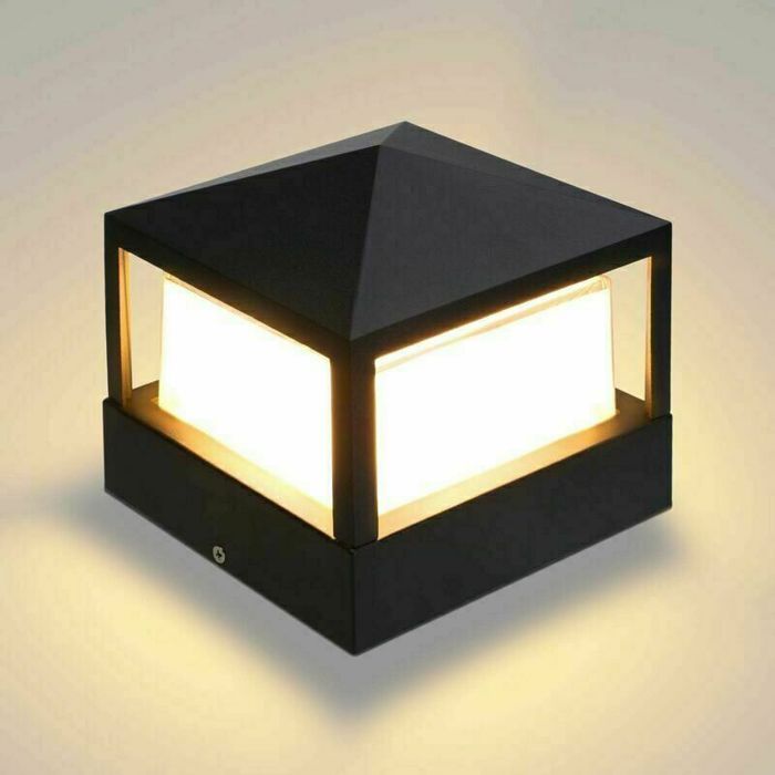 Poteau lampe pilier portail lampe dextérieur lumière colonne IP65 étanche aluminium jardin blanc chaud ODIPIE