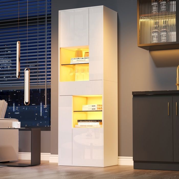 55 * 38 * 170cm vitrine de vente armoire haute avec 1 tiroir et 4 armoires vitrine vitrine armoires avec éclairage led vitrines av