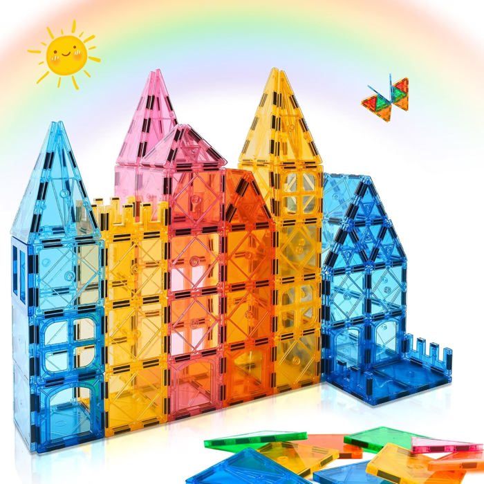 TOKBLOK Lot de 120 blocs de construction magnétiques pour enfants