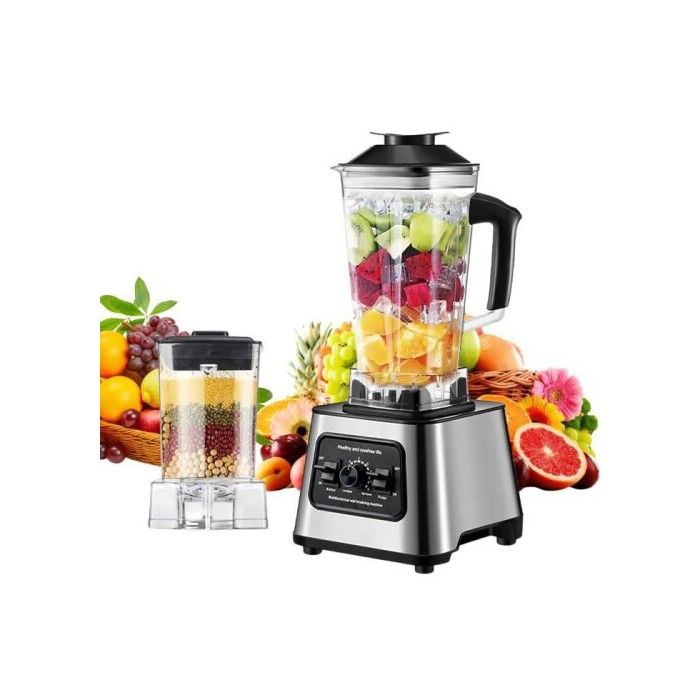 Blender haute puissance - 6000W - Vitesse réglable - 2 5L - Nettoyage automatique - Mélange à grande vitesse