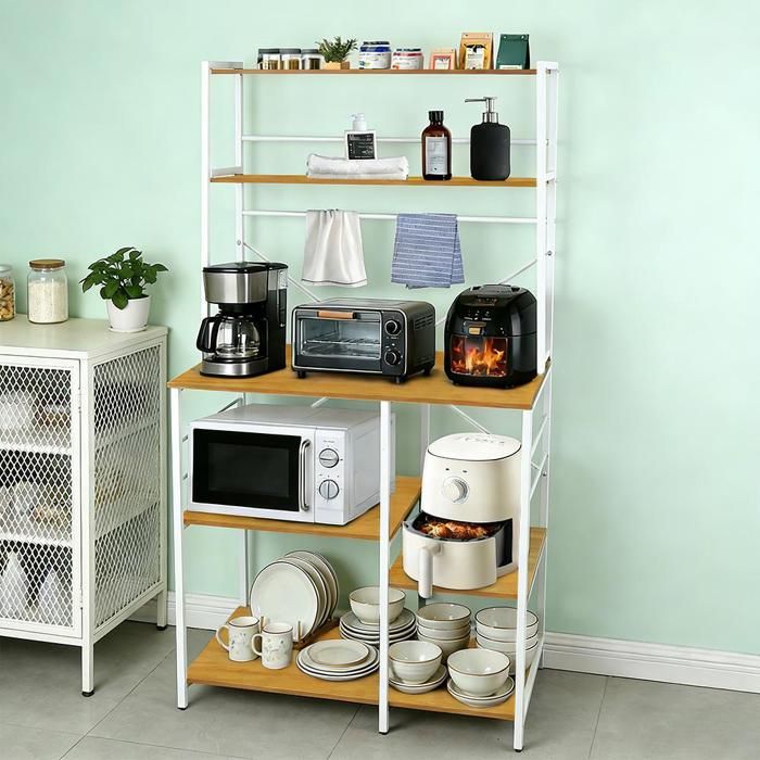 MIPAN.Meuble Bas Cuisine -40x90x168cm- Étagère de Cuisine - Meuble de Rangement - Style Industriel Étagères de Stockage - Jaune