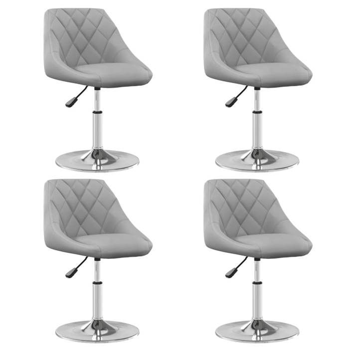 4 PCS Chaises de cuisine Gris - Magnifique Chaises à manger Classique Pour salon pivotantes Gris clair Velours 3228