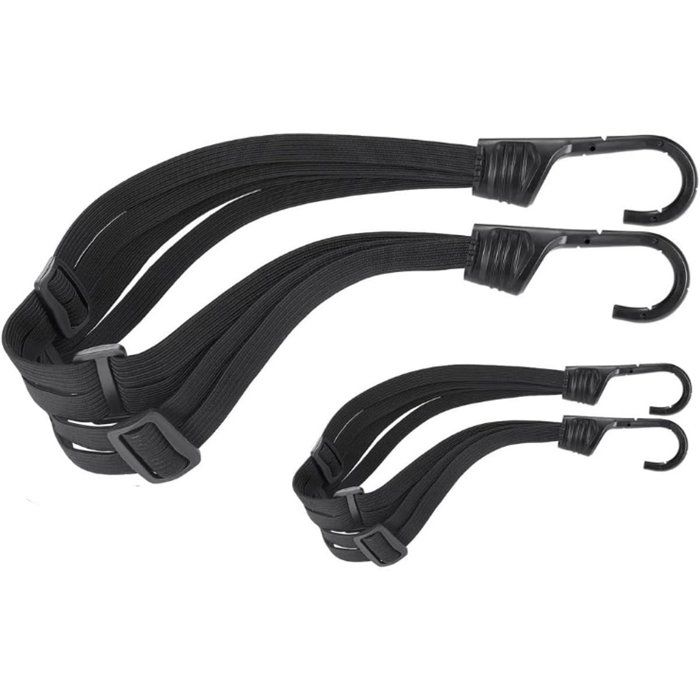 Lot de 2 attaches élastiques réglables pour bagages de vélo - 60/90cm - Avec crochets - Universel