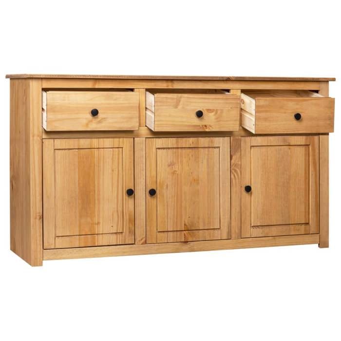 (4868)Commode - contemporain - Buffet rangement - 135x40x80 cm Pin solide Assortiment Panama poid:29 kg