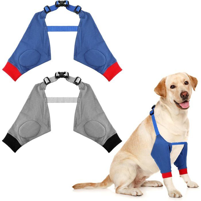 Protège-Pattes Avant Pour Chien Anti-Boue Réglable XL Guêtres Rembourrées Respirantes Avec Bande Élastique 2 Paires