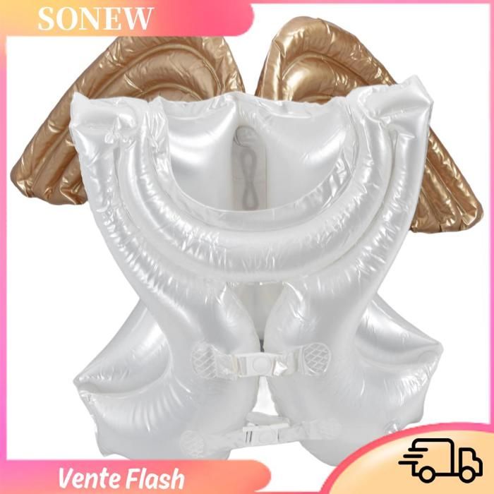 Sonew Gilet de sauvetage de natation Gilet de Bain Gonflable Apparence dAile dAnge Veste de Natation en PVC jeux flotteur