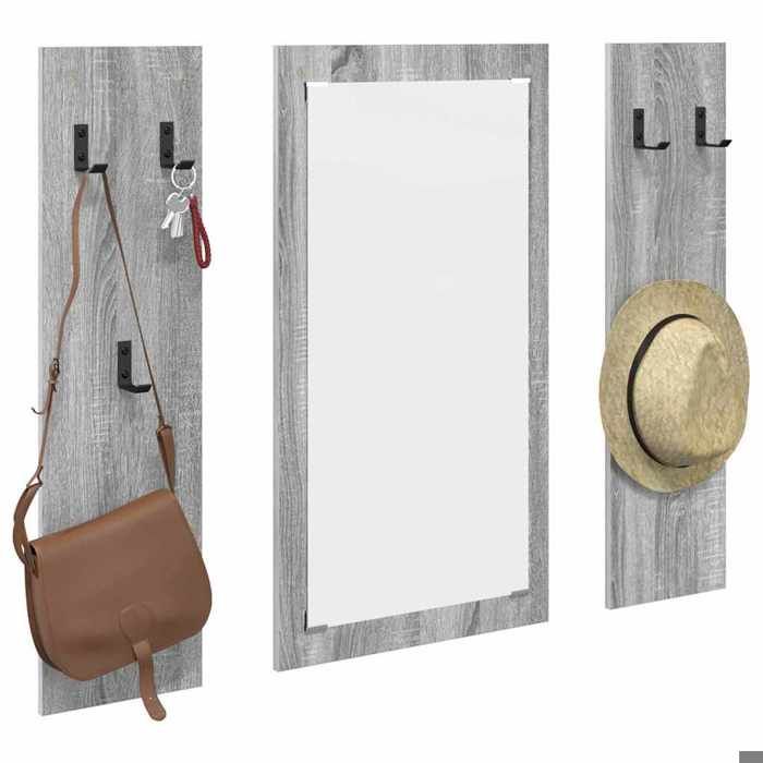 Meuble Étagère - Gris - Porte-manteau mural - 1 pc - Montage mural Gris Sonoma 96x1 5x90 cm B5094