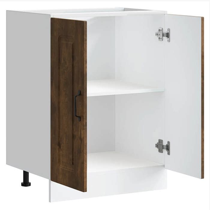 Meuble bas pour évier Kalmar chêne fumé bois dingénierie_2 ans garantie_48460