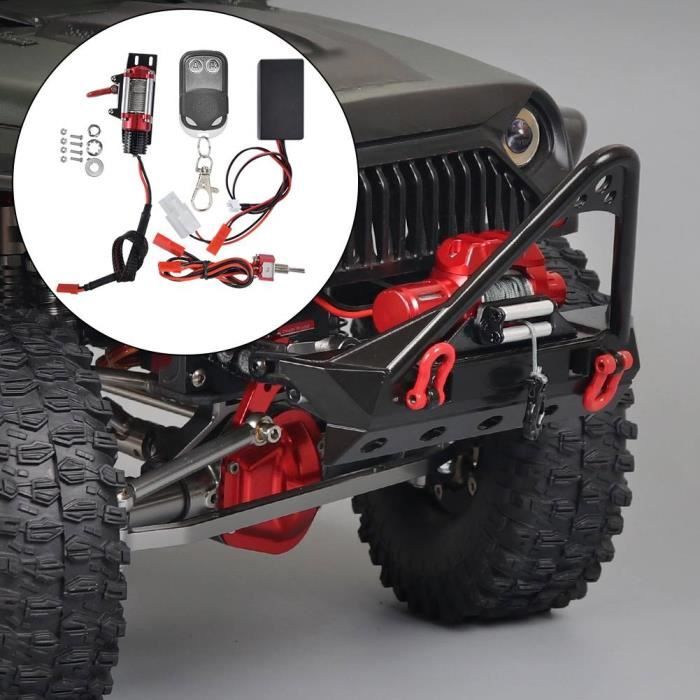Crochet De Remorquage En Métal Pour Crawler RC 1/10 - Accessoire Treuil Pour SCX10 D90 TRX4 - Boucle Rouge - Kit De Fixation Complet - 8