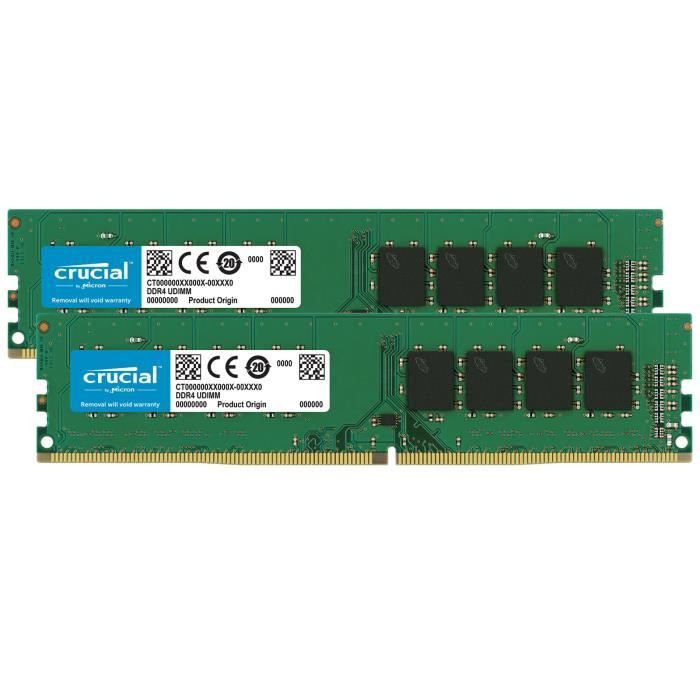 CRUCIAL DDR4 16 Go (2 x 8 Go) 3200 MHz CL22 - Cdiscount Informatique