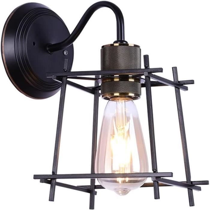 Tbest Applique Murale D'étude Applique Murale Vintage E26/E27 Avec Tête Réglable Pour Salle D