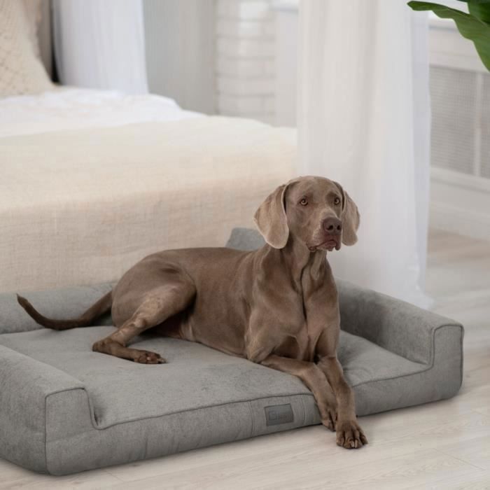 Comparer les prix de Panier | Canapé | Couchage pour chien Sofi |Imperméable | Antidérapant | Déhoussable (XXL, Gris)