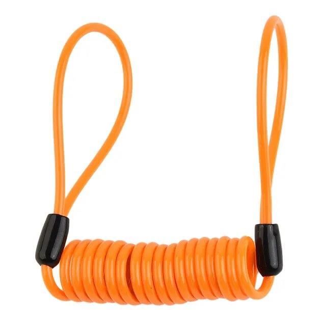 Câble De Verrouillage à Ressort Pour Casques Moto - Acier Et PVC, Étirable Jusqu'à 120 Cm