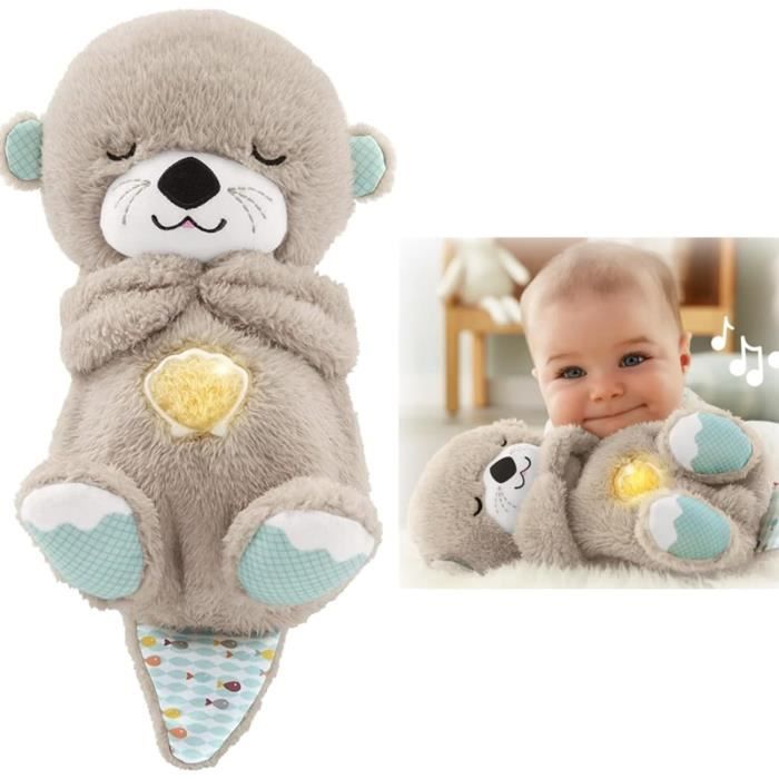 Yizemay Loutre Peluche Qui Respire, Doudou Stitch Peluche Koala Nounours Qui Respire Peluche Bruit Blanc Bebe Peluche Veilleuse Bebe Musicale Et Lumineuse C