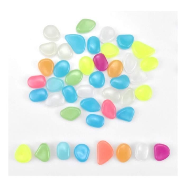MOAMUN 1000 Galets Lumineux Plastique Bleu - Pierres Phosphorescentes Pour Jardin, Aquarium Et Décoration
