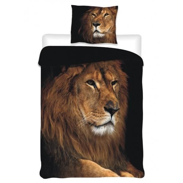 Parure De Lit 220X240 Lion D'Afrique 3D Imprimé Housse De Couette 2 Personnes En Microfibre Animaux Sauvages Ultra Doux Hypo[Z5735] - Maison