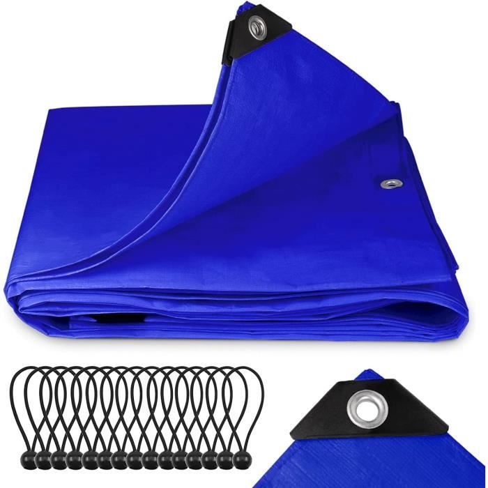 Bâche de protection Leno 240 g/m² 8 x 14 m Vert/transparent