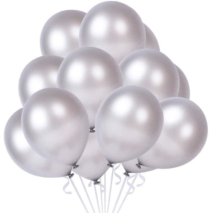 Ballon Argent Ballons Anniversaire Deco Nacrs en Latex 30 cm pour