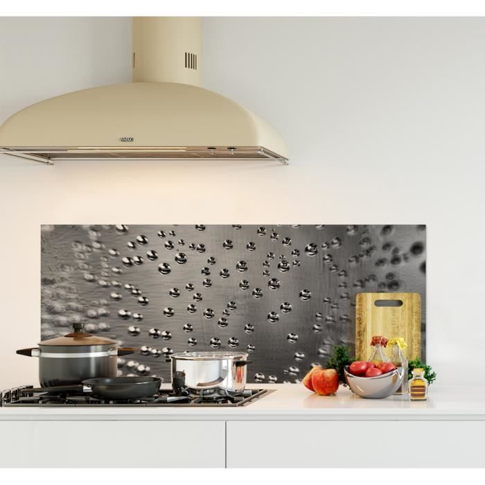 Credence De Cuisine Adhesive En Panneau Composite Aluminium Bulles D Air Dans L Eau Fond Gris L 120 X H 50 Cm Achat Vente Credence Credence De Cusine Bulles Cdiscount