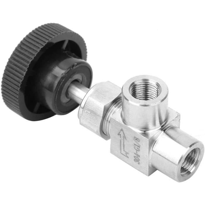 Vanne à Pointeau Acier Inoxydable 304 - Filetage Mâle 1/2" BSP - Pour Réguler Débit Liquide Ou Gaz, Haute Pression