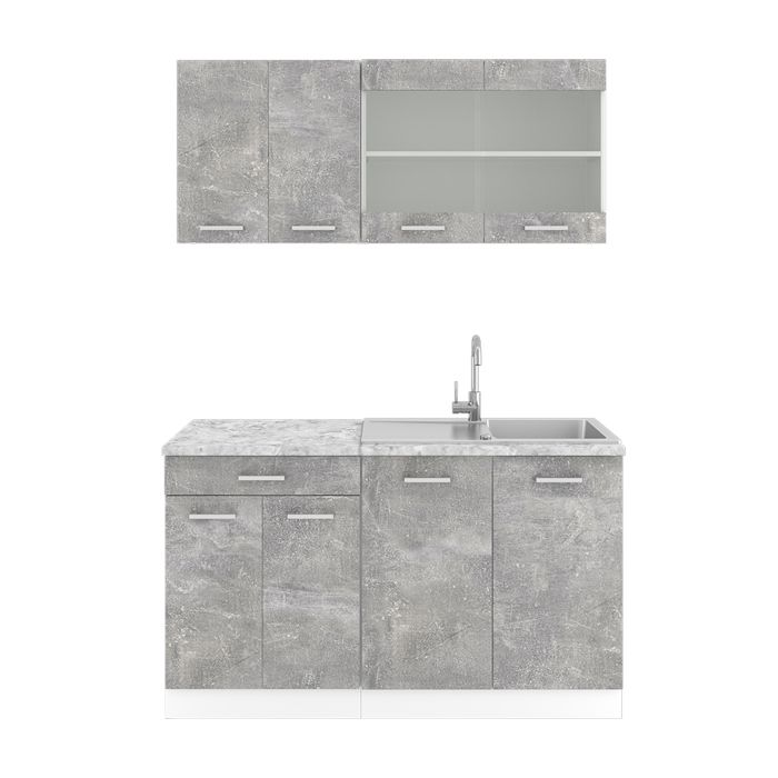 Vicco Cuisine R-Line, Chêne doré/anthracite, 140cm J-Shape