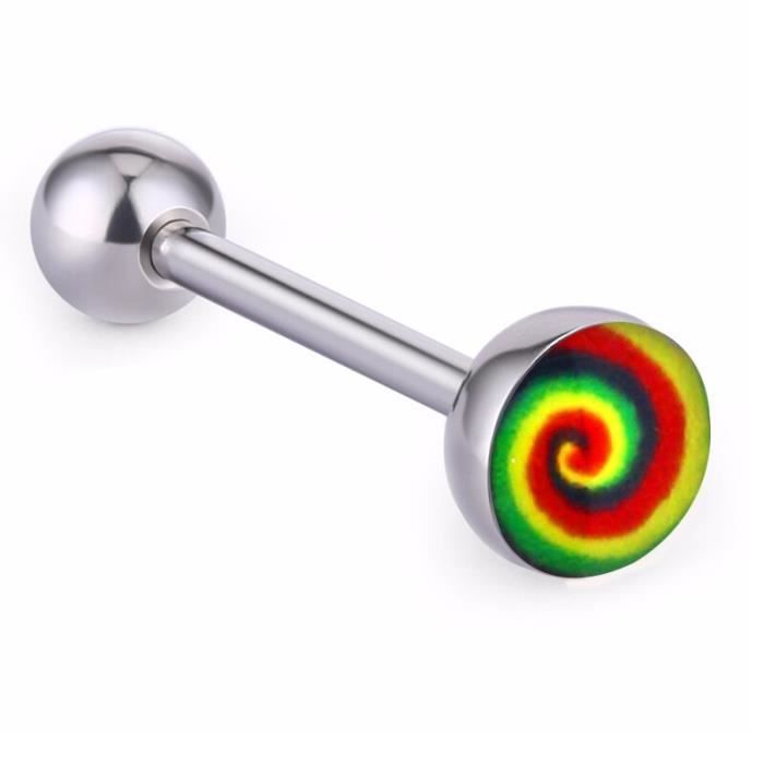 Piercing de langue pour hommes, 1 pièce, 1.6x18mm, Punk taehyung,