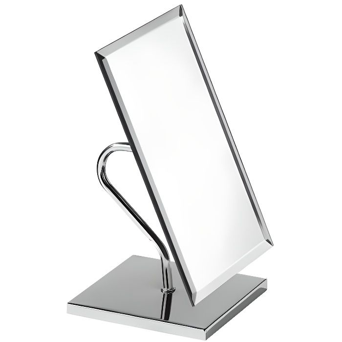 Miroir Rectangulaire Sur Pied Mirrorvana 25x18cm - Argent, Pour Maquillage Et Coiffeuse