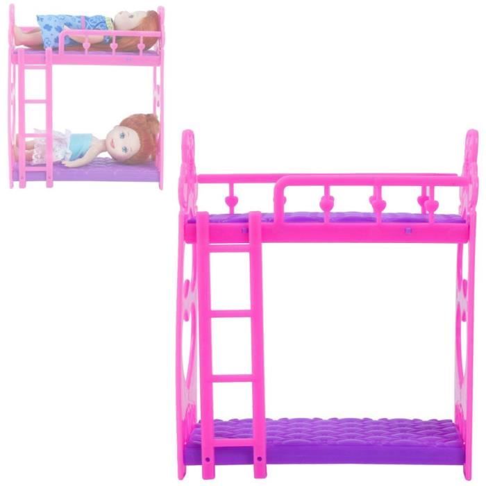Poupees Poupons Pepiniere Semblant Jouer Jouet Bebe Lit Chaise Poupee Meubles Vetements Chaussures Pour Barbie Type Bunk Bed Cdiscount Jeux Jouets
