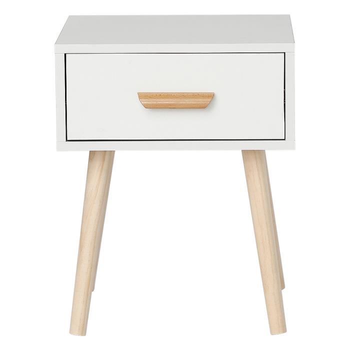 Lot De 2 Table De Nuit Scandinave Elegante Blanche Table Chevet