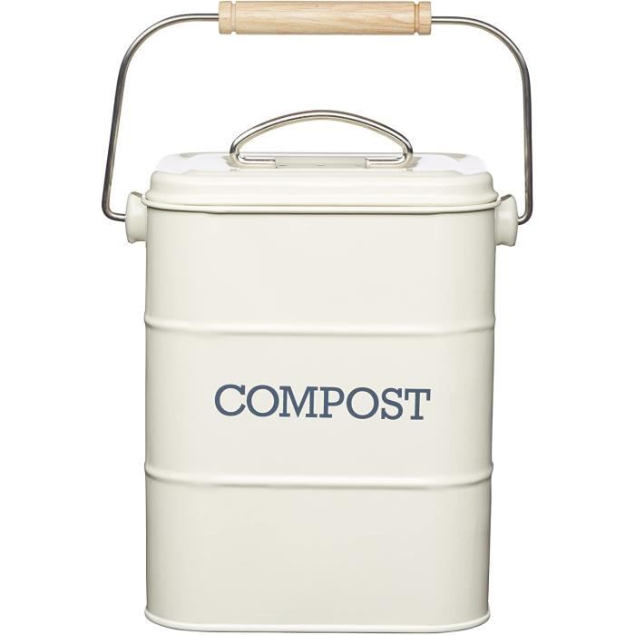 Bac à Compost 1,3 Gallon Acier Inoxydable Avec Filtre Charbon - Utopia Kitchen