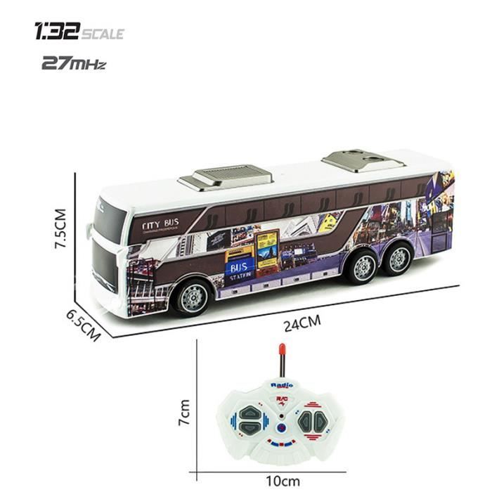 Bus Télécommandé Avec LED - Autobus Scolaire Jouet, éclairage, Cadeau Pour Enfants 3 Ans+ (Noël, Anniversaire)