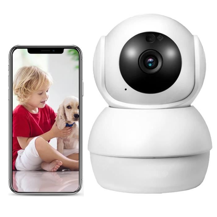 Camera De Surveillance Camera Surveillance Wifi Interieur 360 1080p Pour Bebe Enfant Chat Avec Vision Nocturne Suivi Intelligent Cdiscount Bricolage