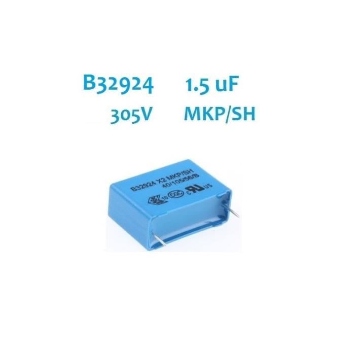 1 x condensateur 1.5µF 305V 1.5uF 1.5MF 305v X2 MKP B32924 Skyexpert ...
