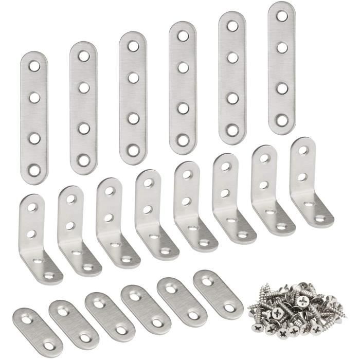 10 Équerres De Réparation Métal – 40x40x1mm, Plaques En L, Par Uxcell (Neuf)