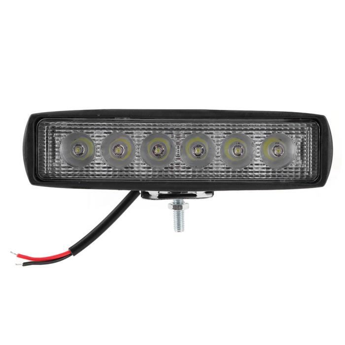 Barre lumineuse à LED 18W 800LM 6LED lampe de travail feux de jour  antibrouillard pour camion de voiture tout-terrain de moto - Cdiscount Auto