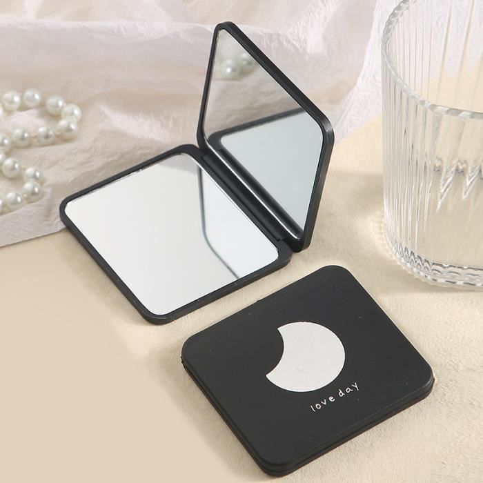 Miroir De Maquillage Rotatif En Forme De Cœur Rose - 2 Faces - Bluelover