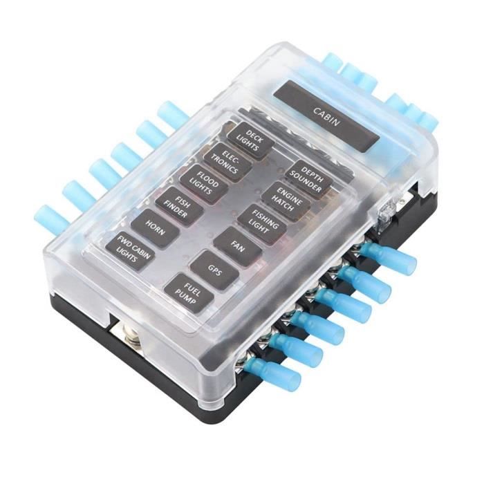 Blocco fusibile 6 vie 12V,Acc scatola dei fusibili per auto di controllo Blocco fusibile 6 vie 12V,Acc scatola dei fusibili per auto di controllo