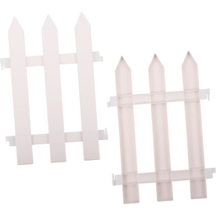 UNHO Clôture Jardin Extérieur En Métal: Lot De 5 Barrière Jardin Décorative Bordure Parisienne Blanche De Pelouse Grillage Avec Motif Paysage - 60x62 Cm
