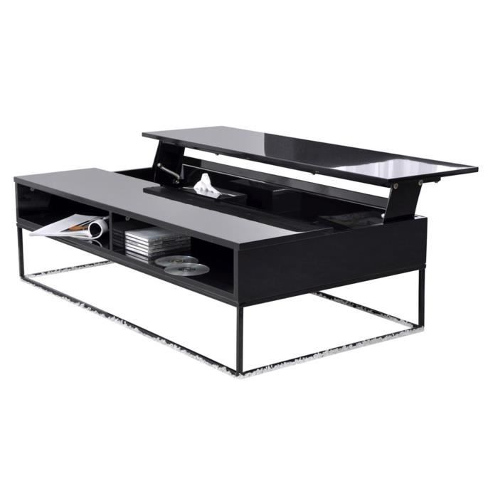 Table Basse Avec Plateau Relevable Noire Noemie Achat Vente