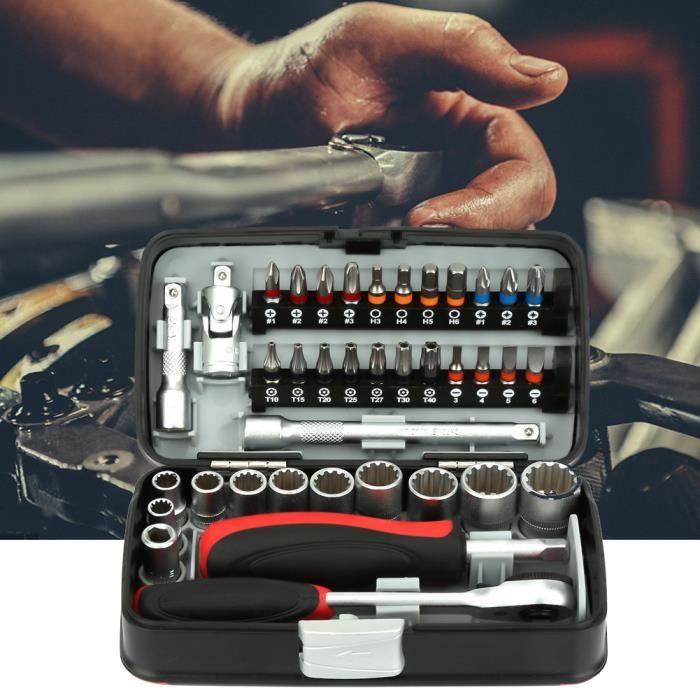 38PCS MiNi Ratchet Handle Screwdriver Socket Set Wrench Tool Kit FOE
