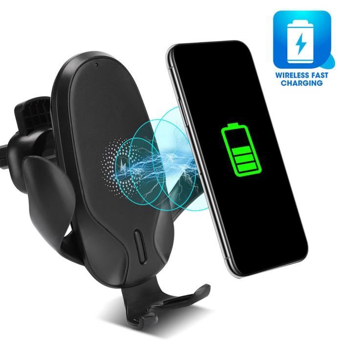 Support Voiture Avec Chargeur Rapide Sans Fil 30W - Porte-téléphone Ventouse - Neuf
