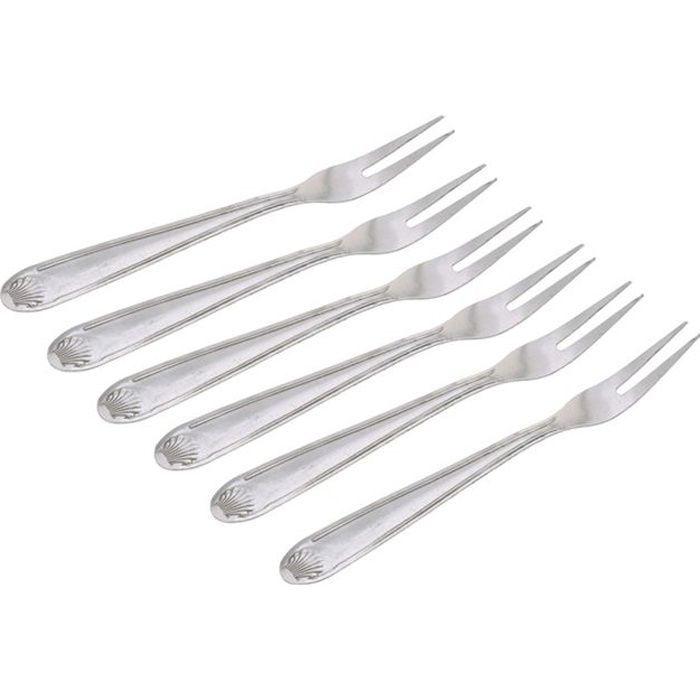 Lot De 6 Pinces + 6 Fourchettes à Escargot En Inox - Gris - N°1 - Occasion Bon état