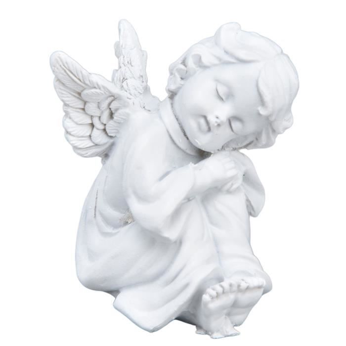 KIMISS Cherub Statue, Baby Statue White Color for Decoration for Photo Props deco statuette ange