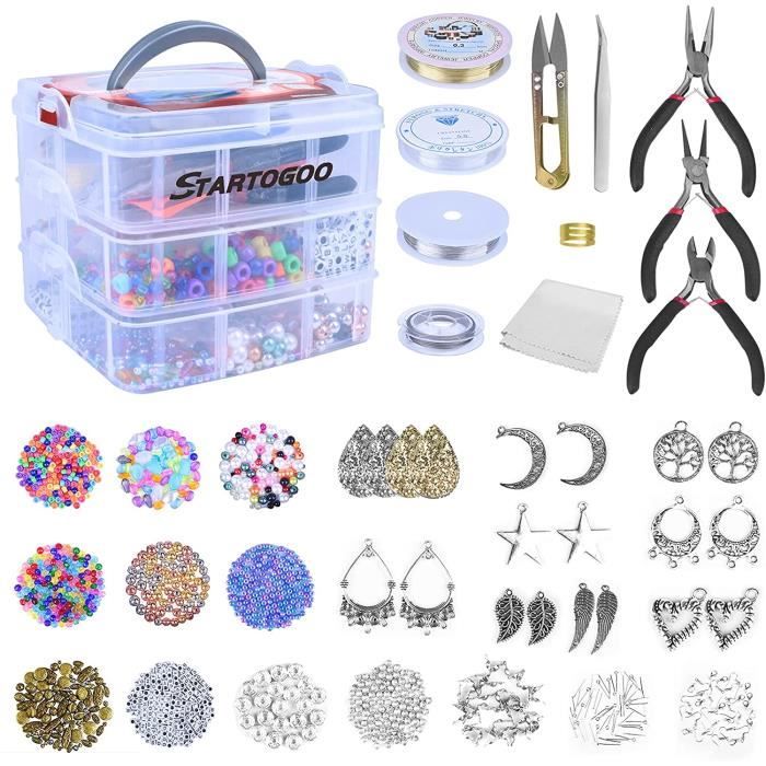 Kit De Bijou - Limics24 - Fabrication Bijoux 1500Pcs Creation Adulte Rangement Accessoire Boucle D Oreille
