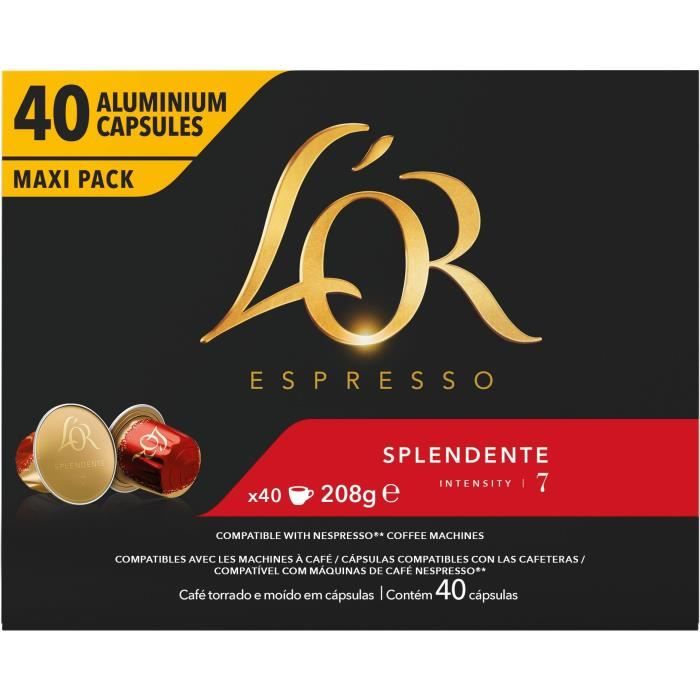 L'Or Espresso Café - 40 Capsules Splendente Intensité 7 - compatibles  Nespresso®* - Cdiscount Au quotidien