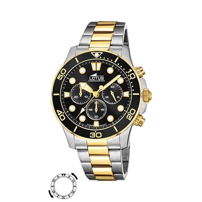 Montre - Lotus - Collection Chrono - Bicolore - Acier - Étanche 100m