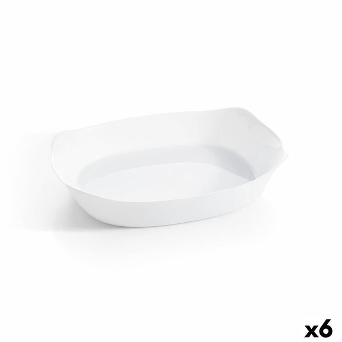 plat à gratin luminarc smart cuisine rectangulaire blanc verre 38 x 27 cm (6 unités)