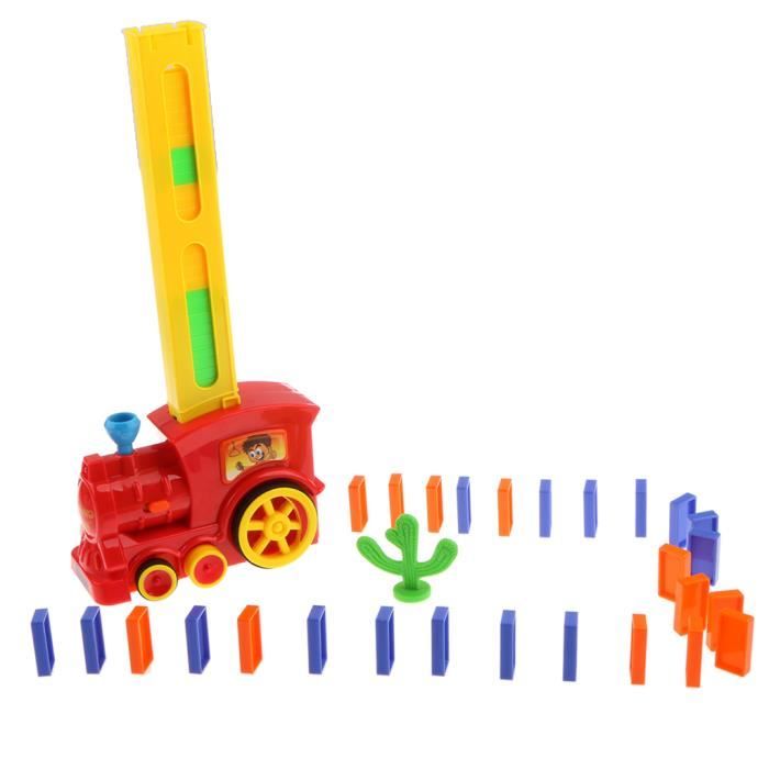 YiliYa 240 Pièces Train Domino Ensemble de Jouets Domino Train Automatique Domino Set pour Enfants Garçons Filles Précoce Éducatif